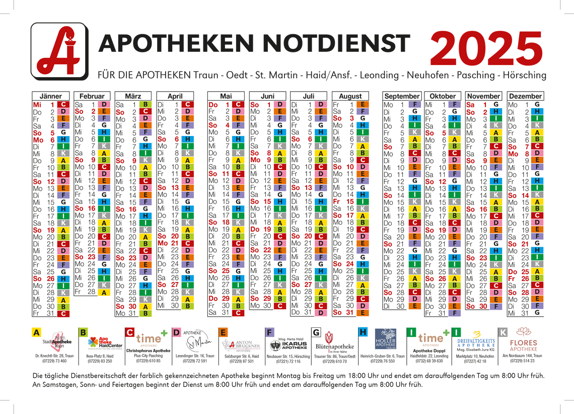 Bild Nr.1 zum Thema: Nachtdienstkalender 2025